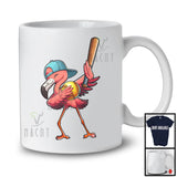 Dabbing Flamingo Playing Softball, Adorable Flamingo Lover, Sport Playing Player Trainer Team T-Shirt