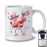 Dabbing Flamingo With American Flag Fireworks, Awesome 4th Of July Flamingo Lover, Patriotic Group T-Shirt