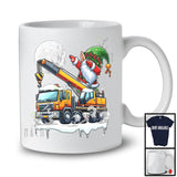 Dabbing Gnome On Crane Truck; Joyful Christmas Moon Snowing Gnome; Crane Truck Driver Lover T-Shirt