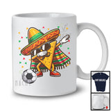Dabbing Nacho Playing Soccer, Humorous Cinco De Mayo Sombrero Food, Mexican Family Group T-Shirt