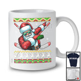 Dabbing Santa Playing Ice Hockey Under Snow, Joyful Christmas Sweater Ice Hockey Player Group T-Shirt