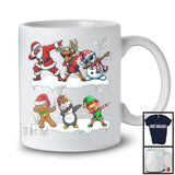 Dabbing Santa Reindeer Elf Gingerbread; Joyful Christmas Squad Snow; Friends Family Group T-Shirt