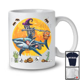 Dabbing Skeleton Riding Shark, Amazing Halloween Costume Moon Zombie Shark, Family Group T-Shirt