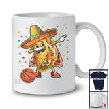 Dabbing Taco Playing Basketball, Humorous Cinco De Mayo Sombrero Food, Mexican Family T-Shirt