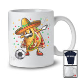 Dabbing Taco Playing Soccer, Humorous Cinco De Mayo Sombrero Food, Mexican Family Group T-Shirt