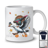 Dabbing Turkey Riding Goose; Humorous Thanksgiving Turkey Farm Animal Lover; Farmer Group T-Shirt