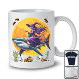 Dabbing Witch Riding Shark, Amazing Halloween Costume Moon Zombie Shark, Family Group T-Shirt