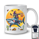 Dabbing Zombie Riding Shark, Amazing Halloween Costume Moon Zombie Shark, Family Group T-Shirt