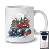 Dachshund On Monster Truck Red Plaid; Lovely Christmas Moon Dachshund Owner; Family Group T-Shirt