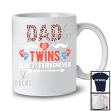 Dad Of Twins, Awesome Father's Day Twins Baby Footprints, Leopard Matching Family Group T-Shirt