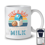 Dad Who Always Came Back With The Milk, Proud Father's Day Vintage Retro, Milk Cookies Family T-Shirt