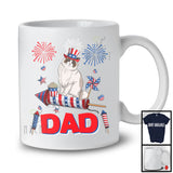 Dad, Adorable Father's Day 4th Of July Ragdoll Cat Fireworks, American Flag Family Patriotic T-Shirt