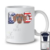 Dad, Wonderful 4th Of July Father's Day American Flag Dachshund Owner, Patriotic Family T-Shirt