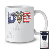 Dad, Wonderful 4th Of July Father's Day American Flag Goat, Farm Animal Farmer Patriotic T-Shirt