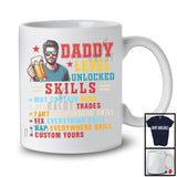 Daddy Level Unlocked Skills, Humorous Vintage Father's Day Beer Drinking, Drunker Family T-Shirt