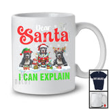 Dear Santa I Can Explain; Amazing Christmas Three Pit Bulls Owner; X-mas Snowing T-Shirt