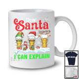 Dear Santa I Can Explain; Joyful Christmas Three Beer Glasses; Drinking Drunker Snowing T-Shirt