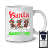 Dear Santa Just Bring Dachshunds; Awesome Christmas Lights Snowing; X-mas Family Group T-Shirt