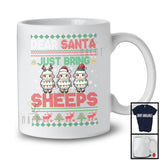 Dear Santa Just Bring Sheeps; Humorous Christmas Sweater Three Santa ELF Sheep; Farmer T-Shirt