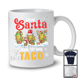 Dear Santa Just Bring Taco; Joyful Christmas Three Taco; X-mas Group Food Lover Snowing T-Shirt