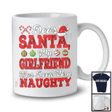 Dear Santa My Girlfriend Has Been Very Naughty; Cheerful Christmas Santa Snowing; Couple Family T-Shirt