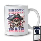 Death Or The Liberty, Humorous 4th Of July Pirate Skull Lover American Flag, Patriotic Group T-Shirt