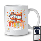 Dental Squad; Adorable Thanksgiving Fall Pumpkin Leaf Couple Teeth; Dental Assistant Dentist T-Shirt