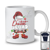 Dentist Squad; Cheerful Christmas Leopard Santa Costume Snowing; Women Jobs Group T-Shirt