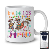 Dia De Los Muertos, Humorous Three Skeletons Mexican Dancing Playing Guitar Violin, Family T-Shirt