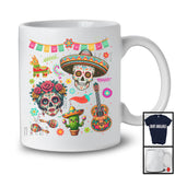Dia De Los Muertos; Joyful Floral Flowers Hanging Skulls; Sombrero Cactus Mexican Lover T-Shirt
