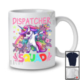 Dispatcher Squad, Lovely Dabbing Unicorn Sunglasses Leopard Flowers, Dispatcher Group T-Shirt
