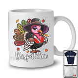 Dispatcher; Amazing Thanksgiving Leopard Turkey Girl Women; Proud Jobs Family Group T-Shirt