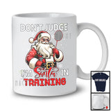 Don't Judge I'm Santa In Training; Sarcastic Christmas Badminton Santa; Snowing X-mas Family T-Shirt