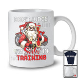 Don't Judge I'm Santa In Training; Sarcastic Christmas Farmer Santa; Snowing X-mas Family T-Shirt