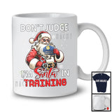 Don't Judge I'm Santa In Training; Sarcastic Christmas Police Santa; Snowing X-mas Family T-Shirt