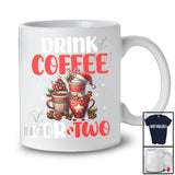 Drink Coffee For Two; Adorable Christmas Santa Coffee Pregnancy Announcement; X-mas Family T-Shirt
