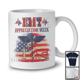 EMT Appreciation Week, Proud 4th Of July Vintage American Flag, Nurse Patriotic Group T-Shirt