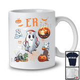 ER; Awesome Halloween Costume Moon Boo Ghost; Nursing Nurse Lover Group T-Shirt
