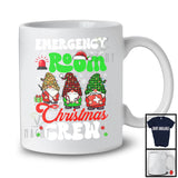 Emergency Room Christmas Crew; Adorable X-mas Three Plaid Gnomes Nursing; Nurse Group T-Shirt
