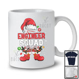 Engineer Squad; Cheerful Christmas Leopard Santa Costume Snowing; Men Jobs Group T-Shirt