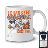 Exhausted Grandma Is My Costume; Spooky Halloween Costume Skull Mummy; Women Family T-Shirt