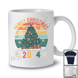 Family Christmas 2024; Joyful Christmas Tree Vintage Retro Santa; Pajamas X-mas Family Group T-Shirt