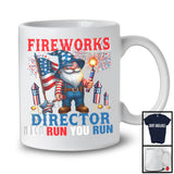 Fireworks Director If I Run You Run, Awesome 4th Of July Gnome, Firework Firecrackers Patriotic T-Shirt