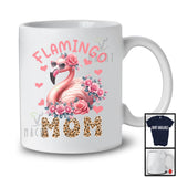 Flamingo Mom, Wonderful Mother's Day Leopard Flowers Flamingo Lover, Family Group T-Shirt