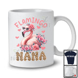 Flamingo Nana, Wonderful Mother's Day Leopard Flowers Flamingo Lover, Family Group T-Shirt