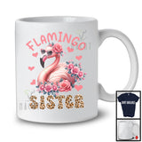 Flamingo Sister, Wonderful Mother's Day Leopard Flowers Flamingo Lover, Family Group T-Shirt