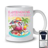 Flaminhohoho, Humorous Summer Vacation Santa Flamingo, Christmas In July Sea Beach T-Shirt
