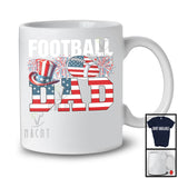 Football Dad, Amazing Father's Day 4th Of July American Flag, Sport Player Team Patriotic T-Shirt