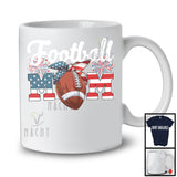 Football Mom, Amazing Mother's Day 4th Of July American Flag Headband, Sport Player Patriotic T-Shirt