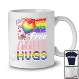 Free Aunt Hugs, Proud LGBTQ Gay Pride Transgender Rainbow Flag, Matching Family Group T-Shirt